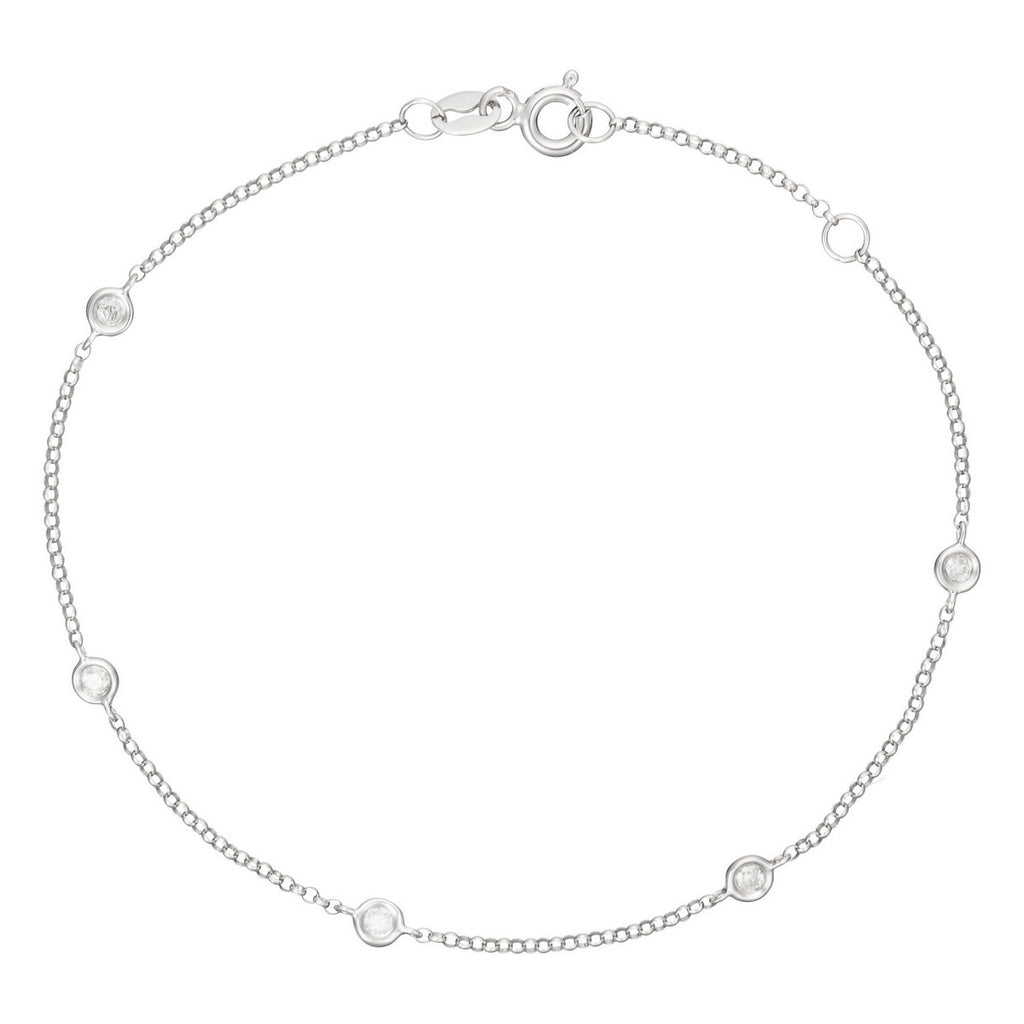 Bracelet "Sunshine" Diamant 0,14/5 - Or Blanc