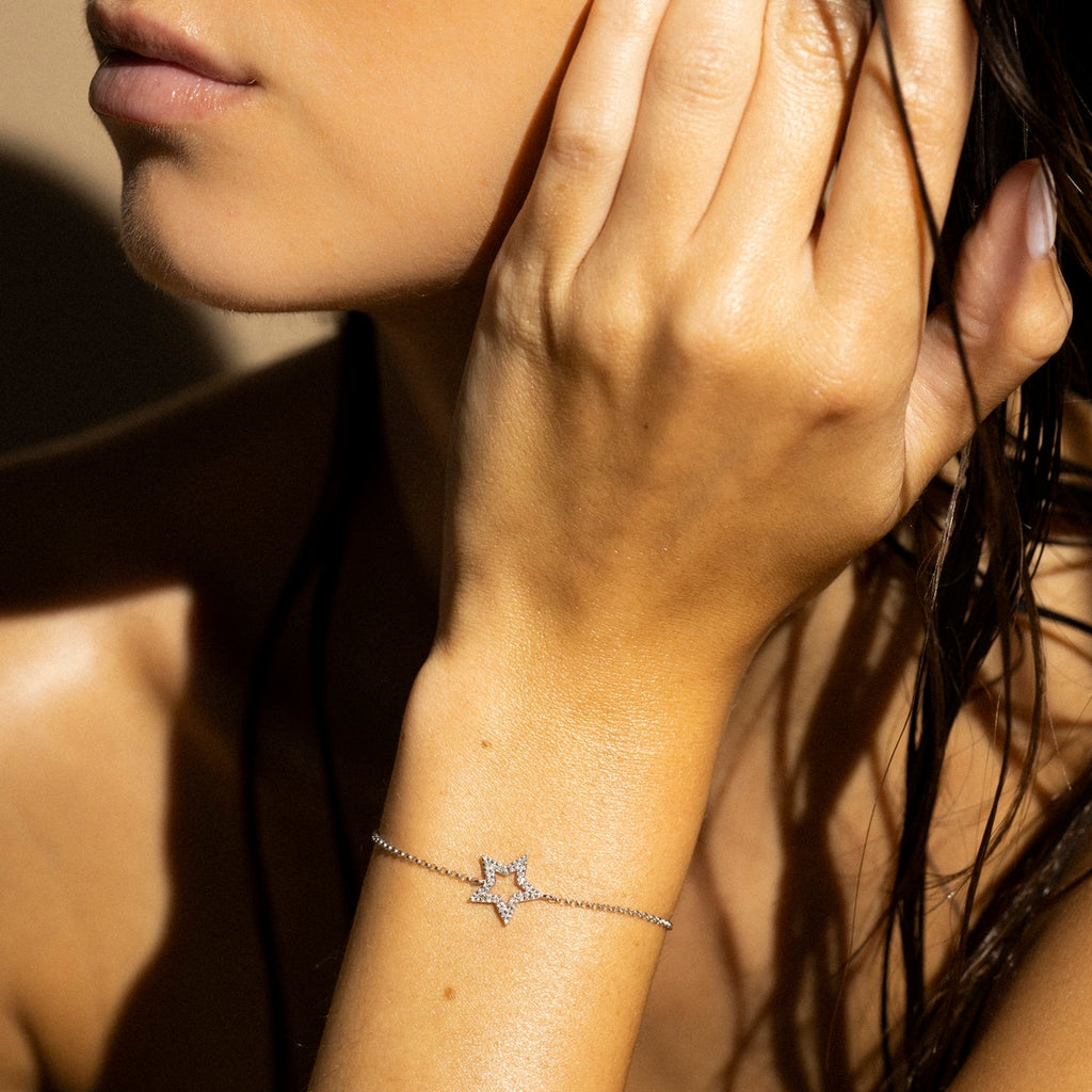 Bracelet "Perfect Star" Diamants 0,09Ct/30 - Or Blanc