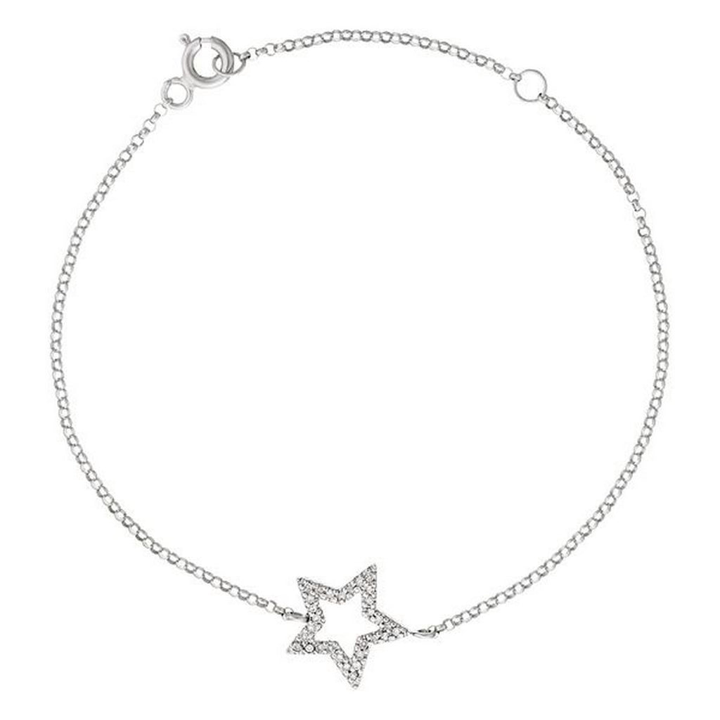 Bracelet "Perfect Star" Diamants 0,09Ct/30 - Or Blanc