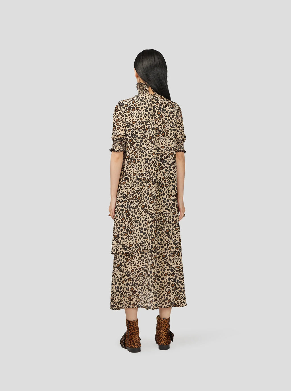Robe Dries En Imprimé Léopard Soyeux