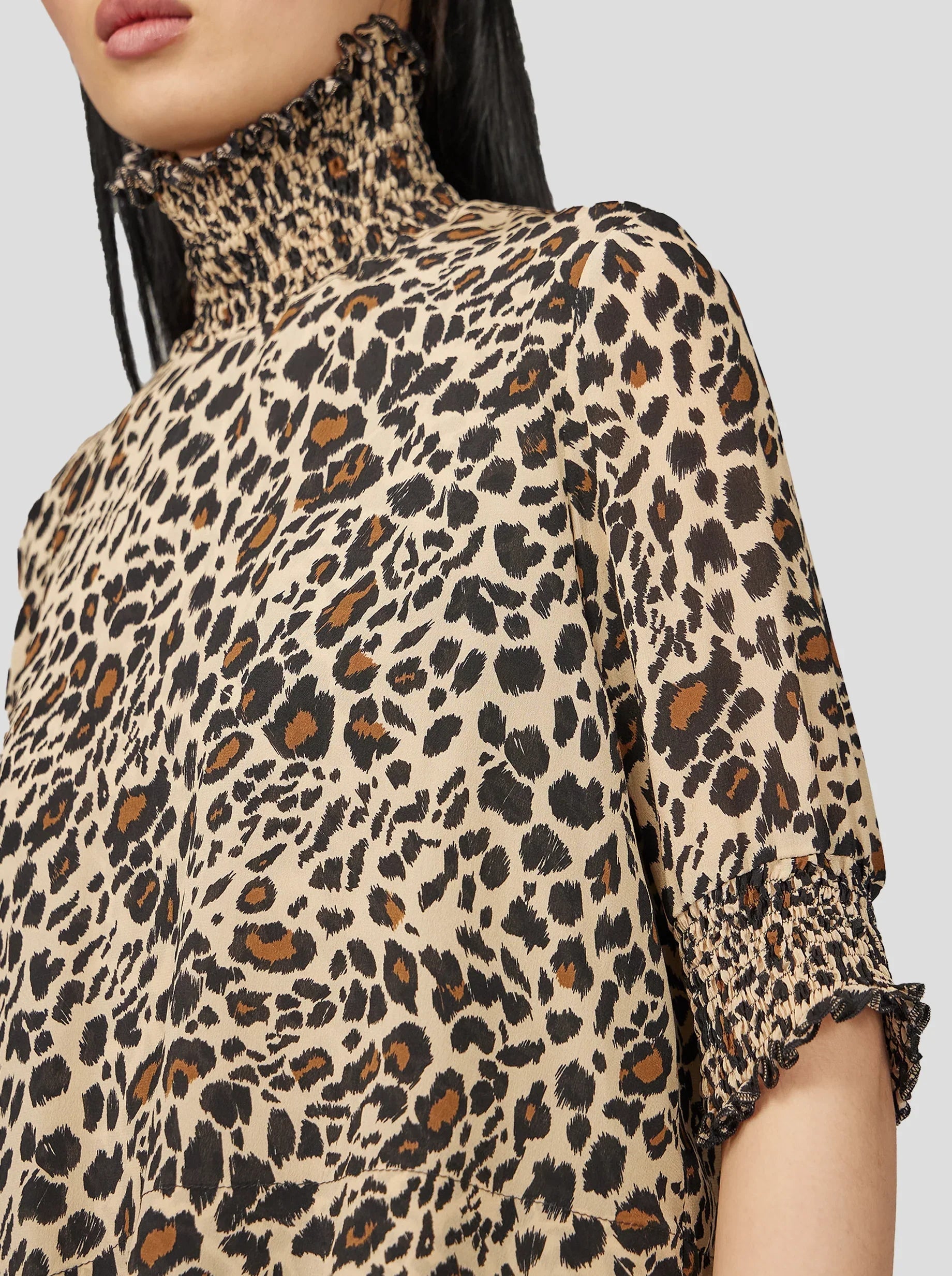 Robe Dries En Imprimé Léopard Soyeux
