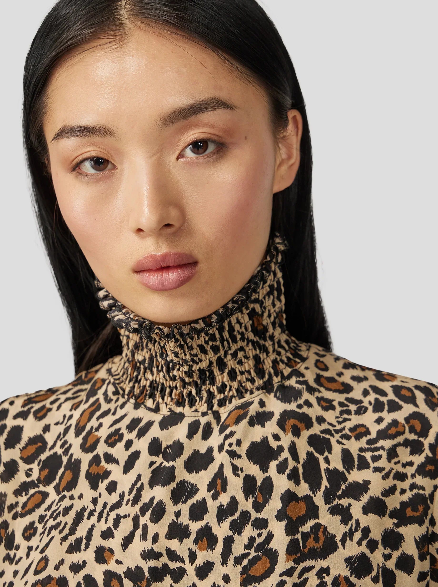 Robe Dries En Imprimé Léopard Soyeux