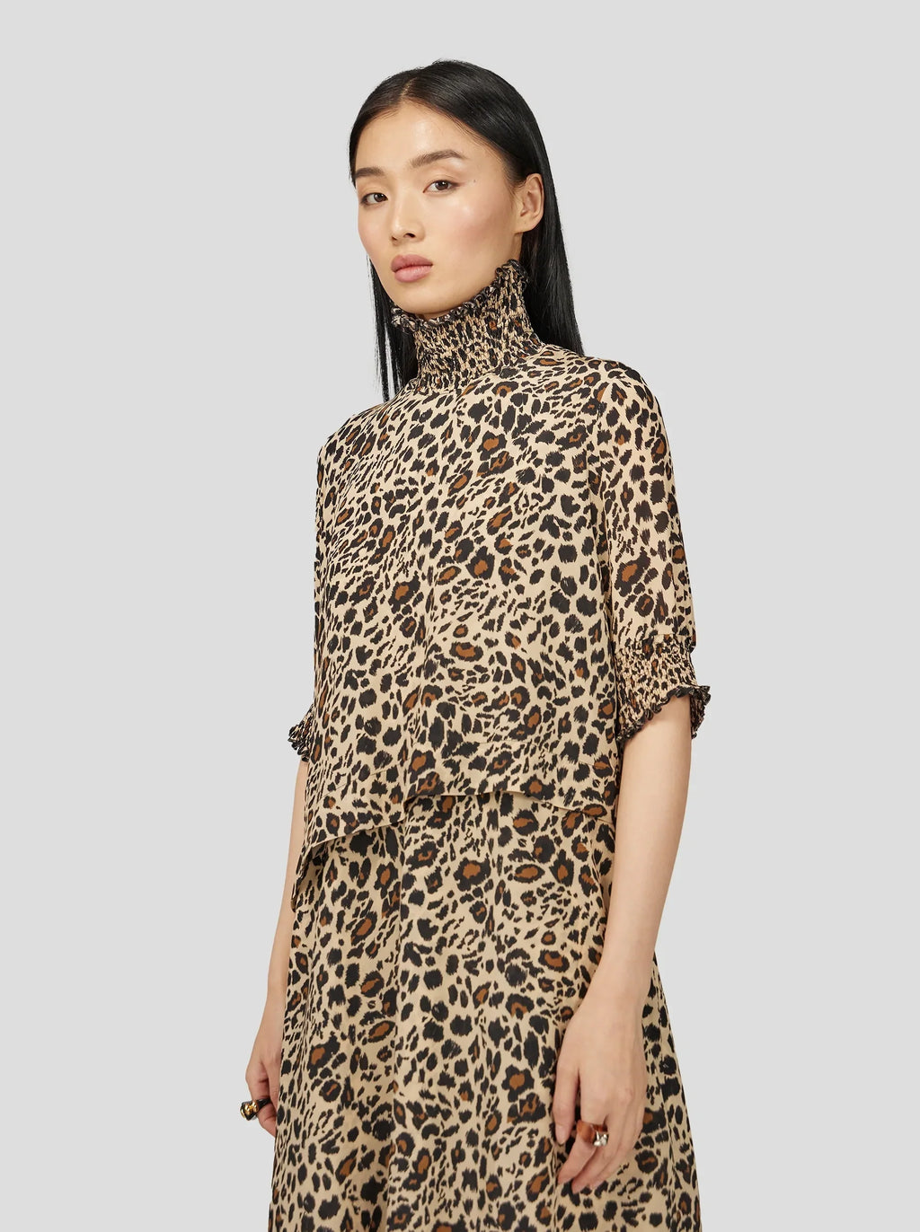 Robe Dries En Imprimé Léopard Soyeux