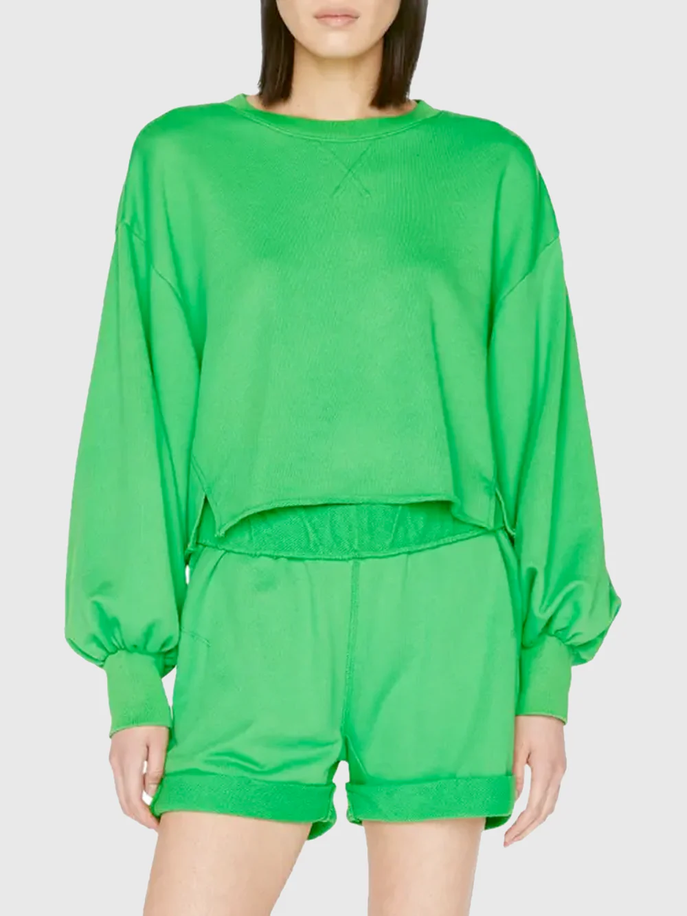 Short Rolled Up - Bright Peridot