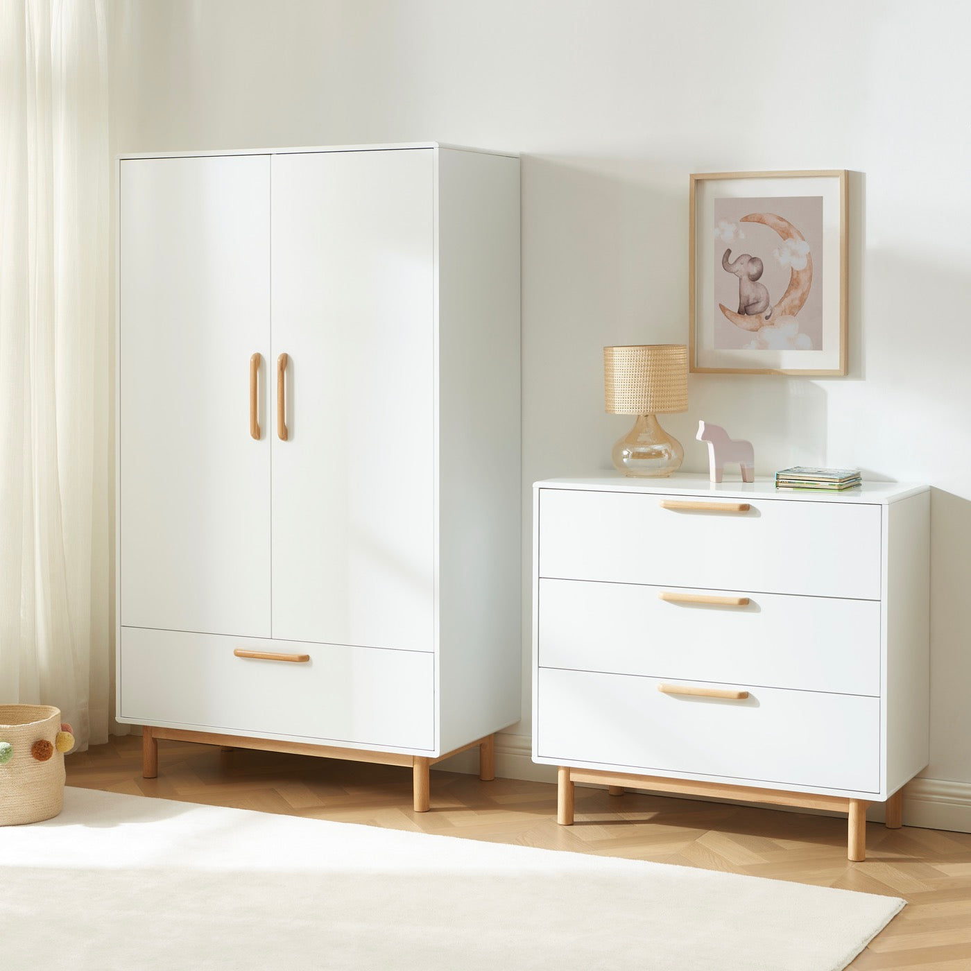 Rome - Armoire Enfant 2 Portes - Blanc