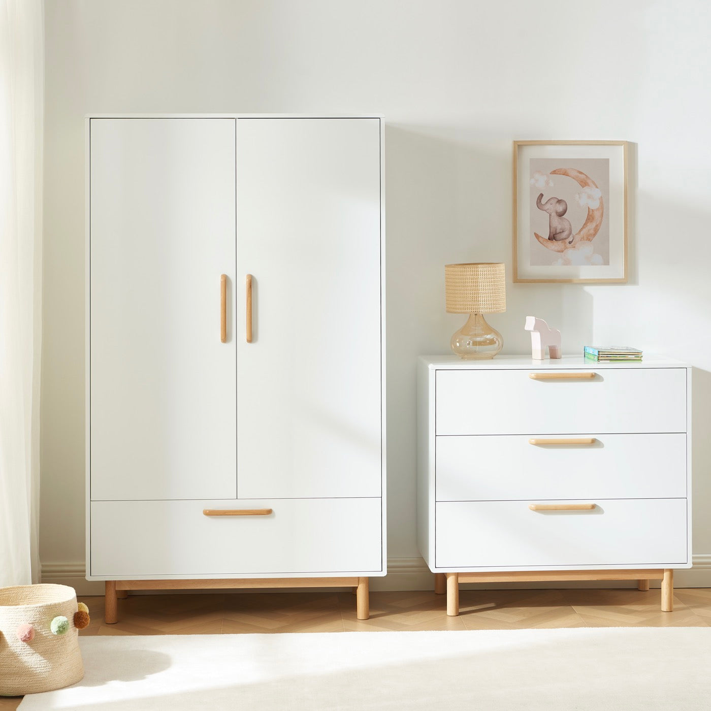 Rome - Armoire Enfant 2 Portes - Blanc