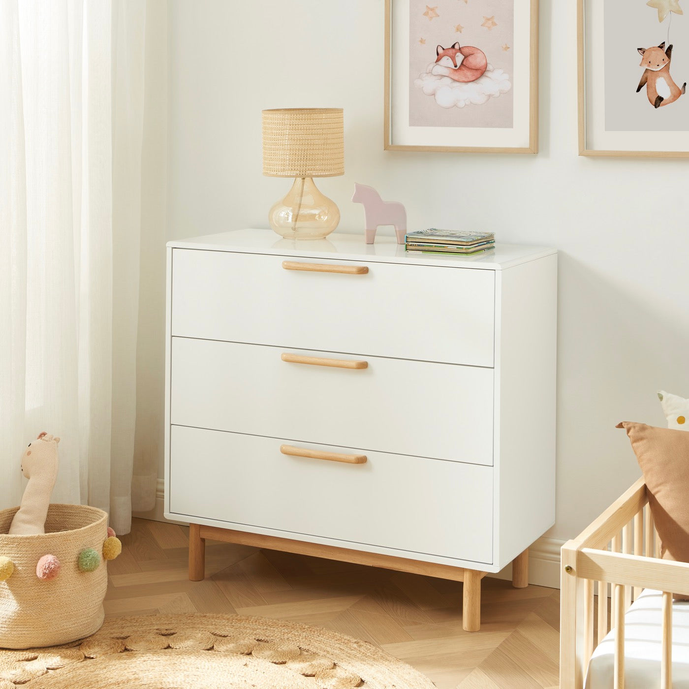 Rome - Commode Enfant 3 Tiroirs - Blanc