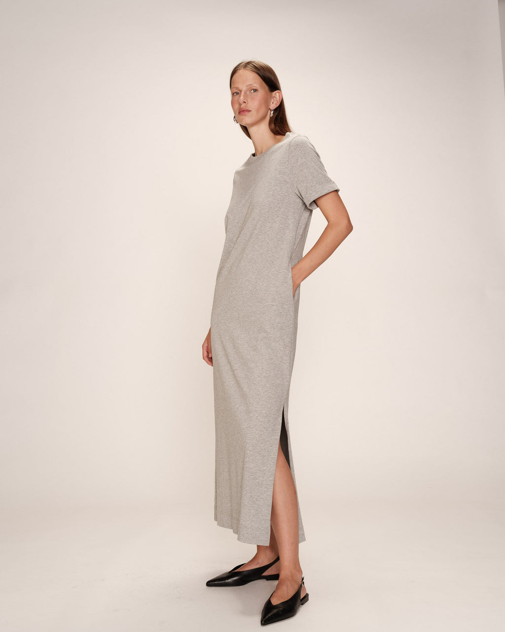 Robe Mi-Longue Rosalie - Gris