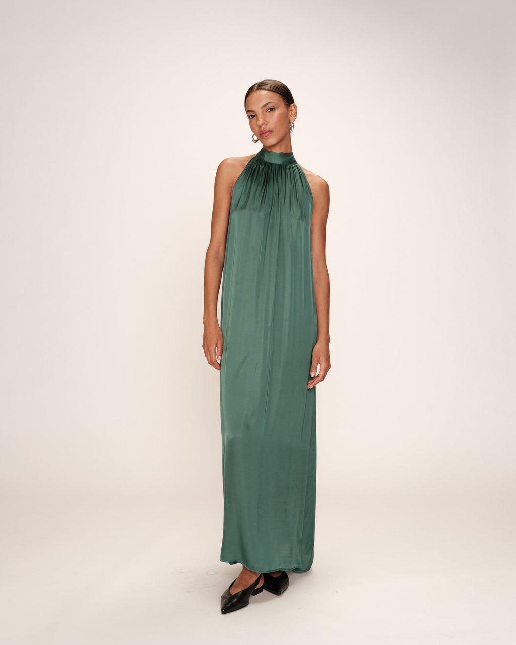 Robe Mi-Longue Rose - Emeraude