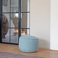 Pouf Round - 55x37x55cm - Bleu Océan