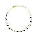 Bracelet " Double Amada Noir" Or Jaune 375/1000