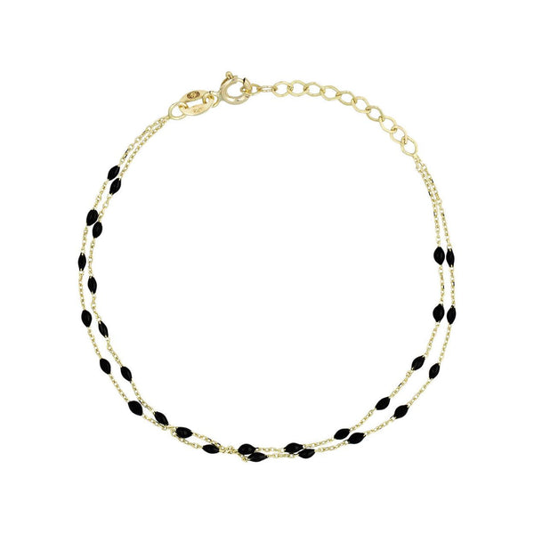 Bracelet " Double Amada Noir" Or Jaune 375/1000