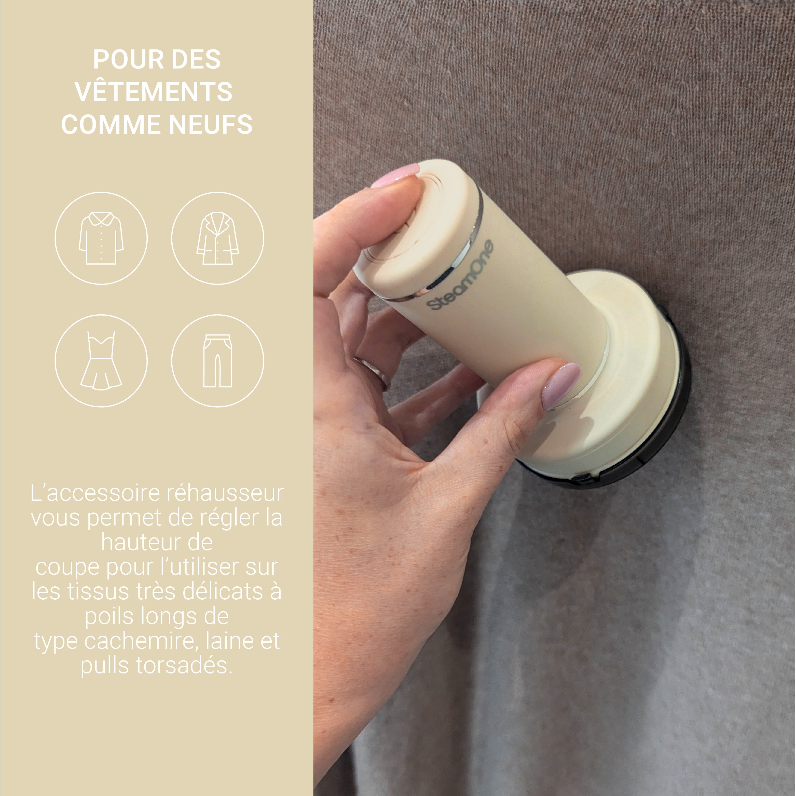 Pack - Steamer KARL XL + Rasoir Anti-Peluche - Beige