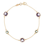 Bracelet "Pépites Multicolores, Améthyste Et Topaze Bleue"