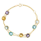 Bracelet "Pépites Multicolores 6,9Ct/8" Or Jaune 375/1000