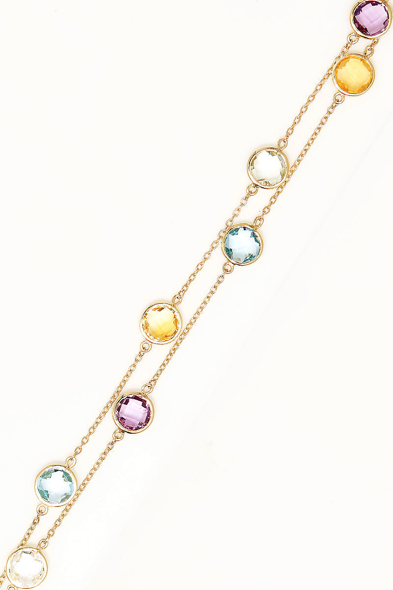 Bracelet multi-rangs " Multicolore " Or jaune 375/1000