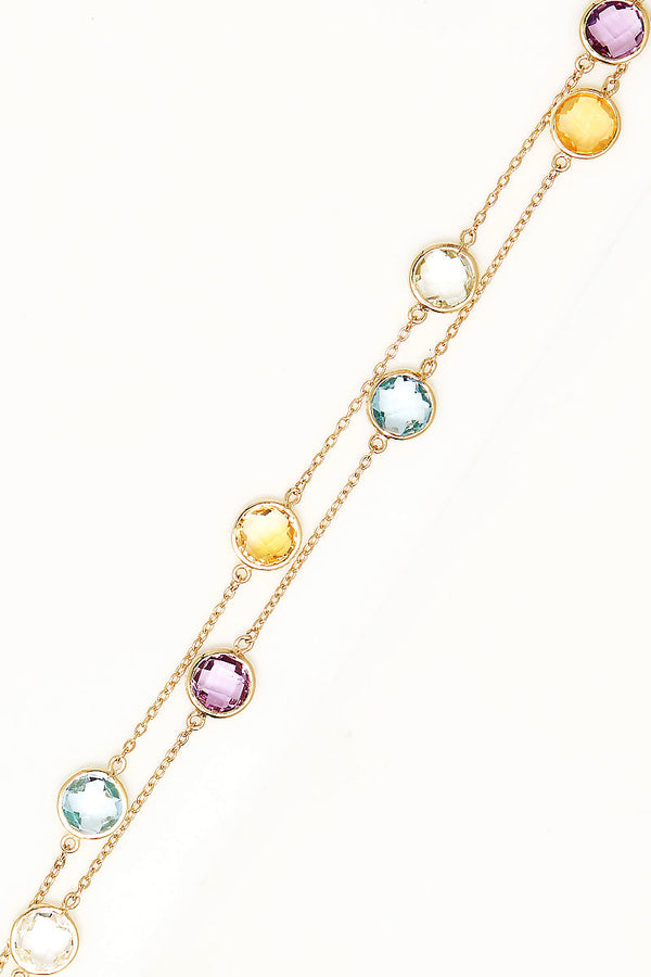 Bracelet multi-rangs " Multicolore " Or jaune 375/1000