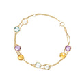 Bracelet Multi-Rangs "Multicolore "Or Jaune 375/1000