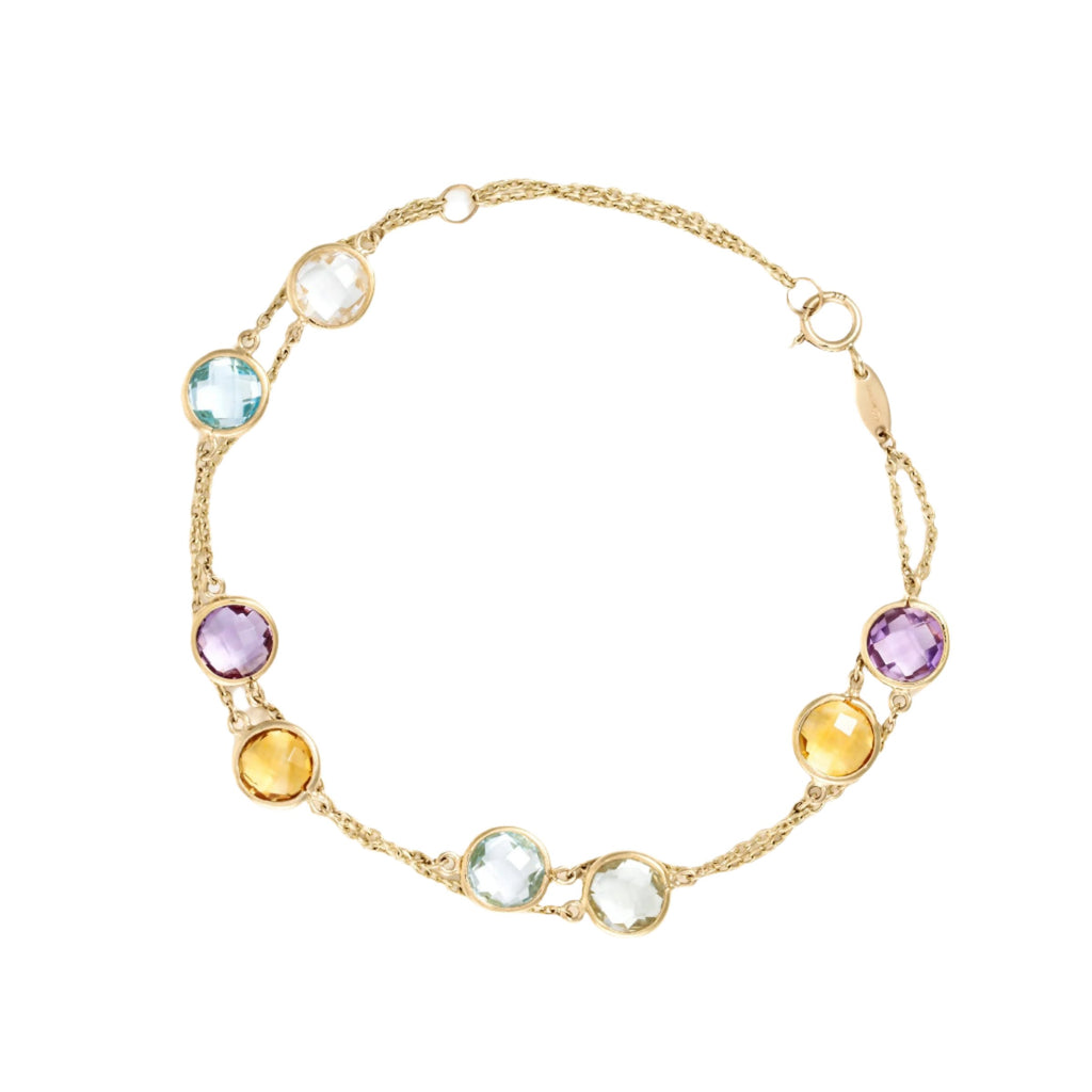 Bracelet Multi-Rangs "Multicolore "Or Jaune 375/1000