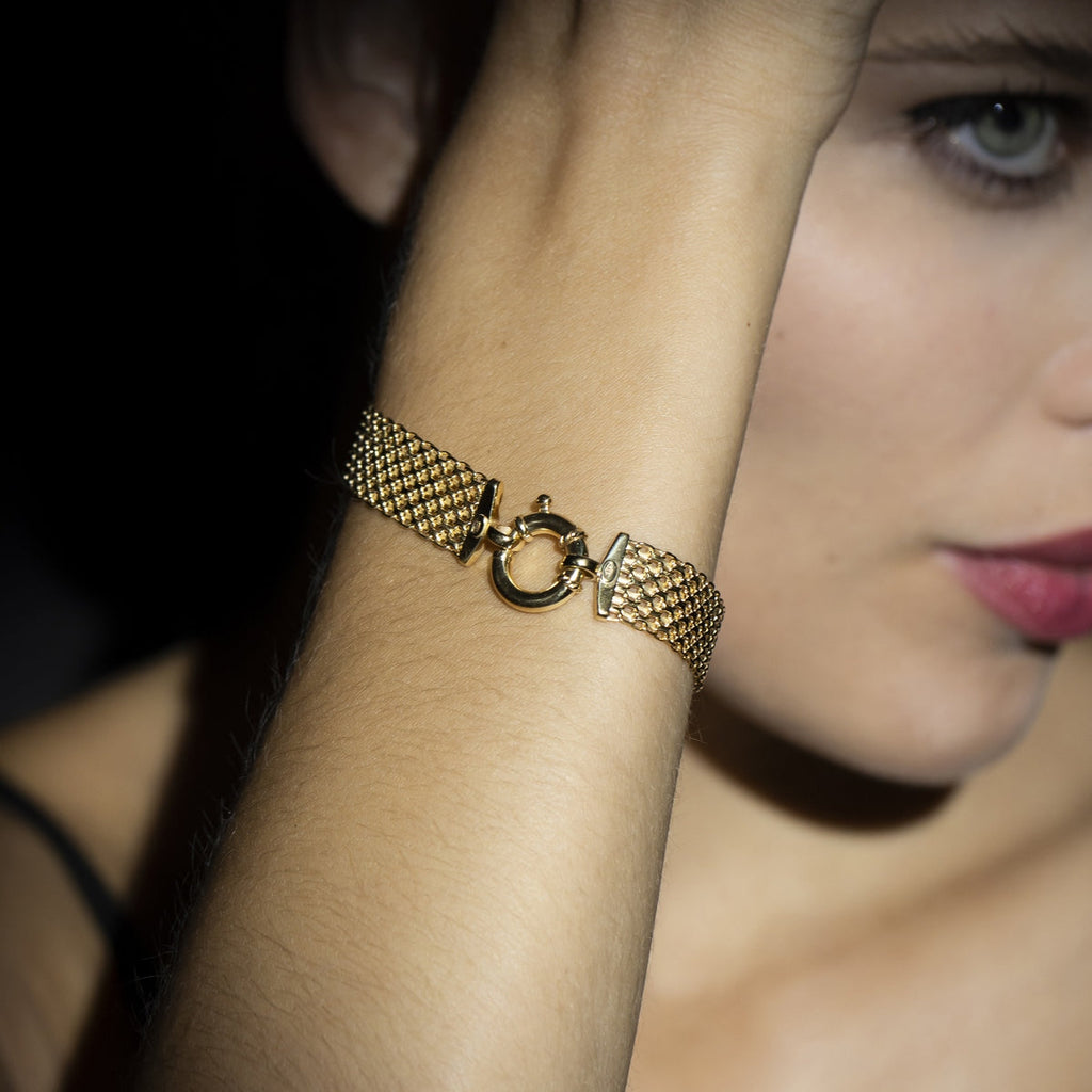 Bracelet "Maille Calera Fermoir Bouée" - Or Jaune 375/1000