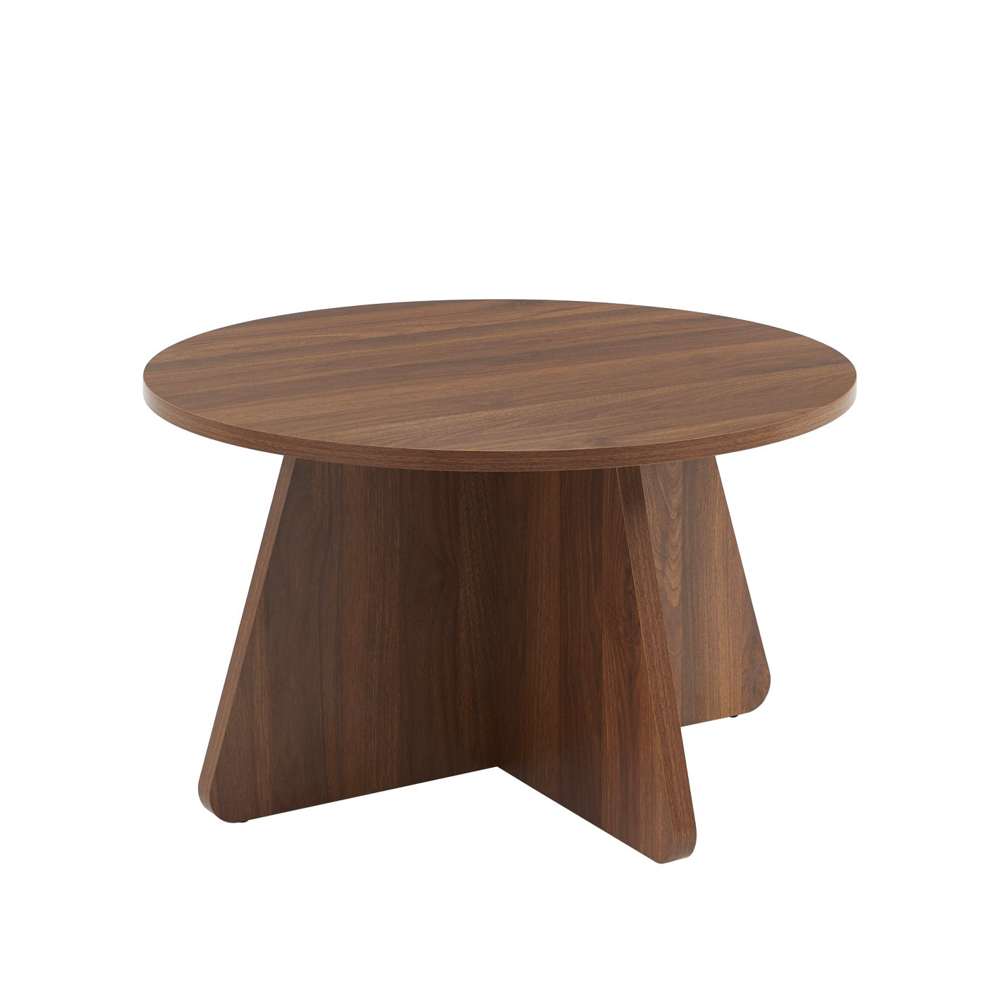 Ruba - Table Basse Ronde - Effet Noyer