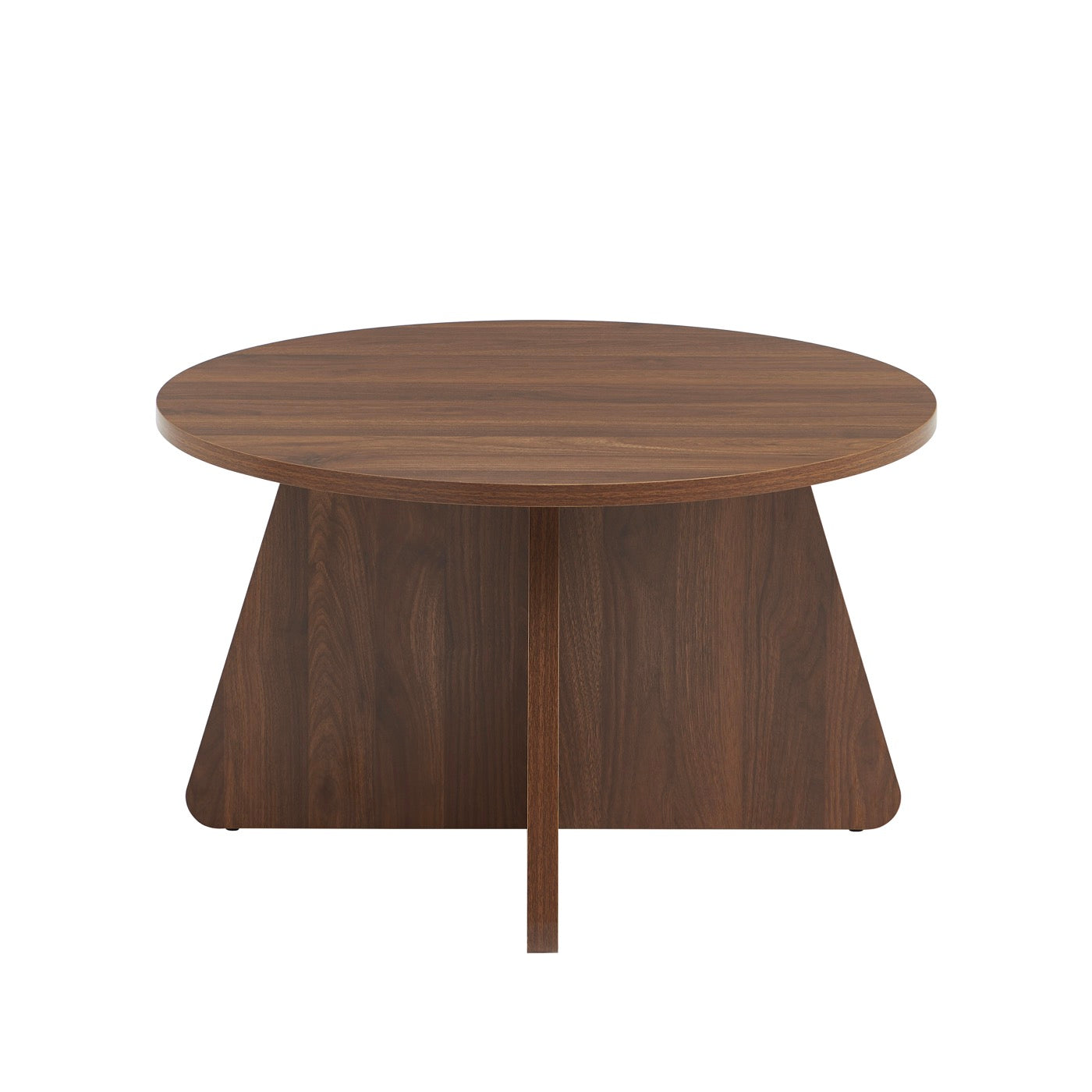 Ruba - Table Basse Ronde - Effet Noyer