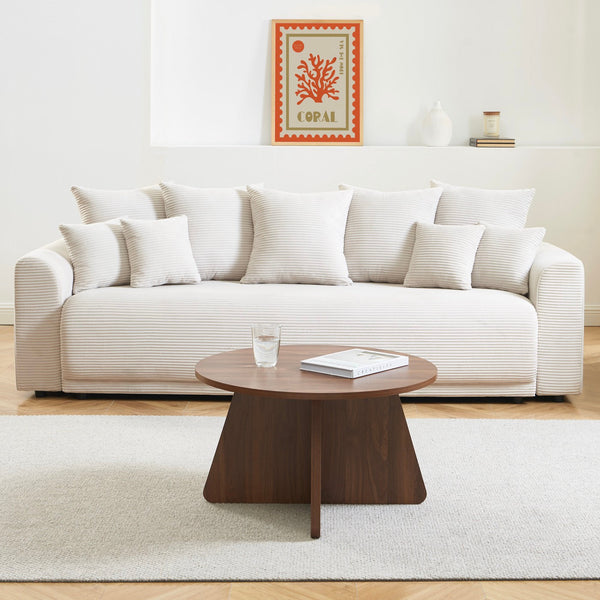Ruba - Table Basse Ronde - Effet Noyer