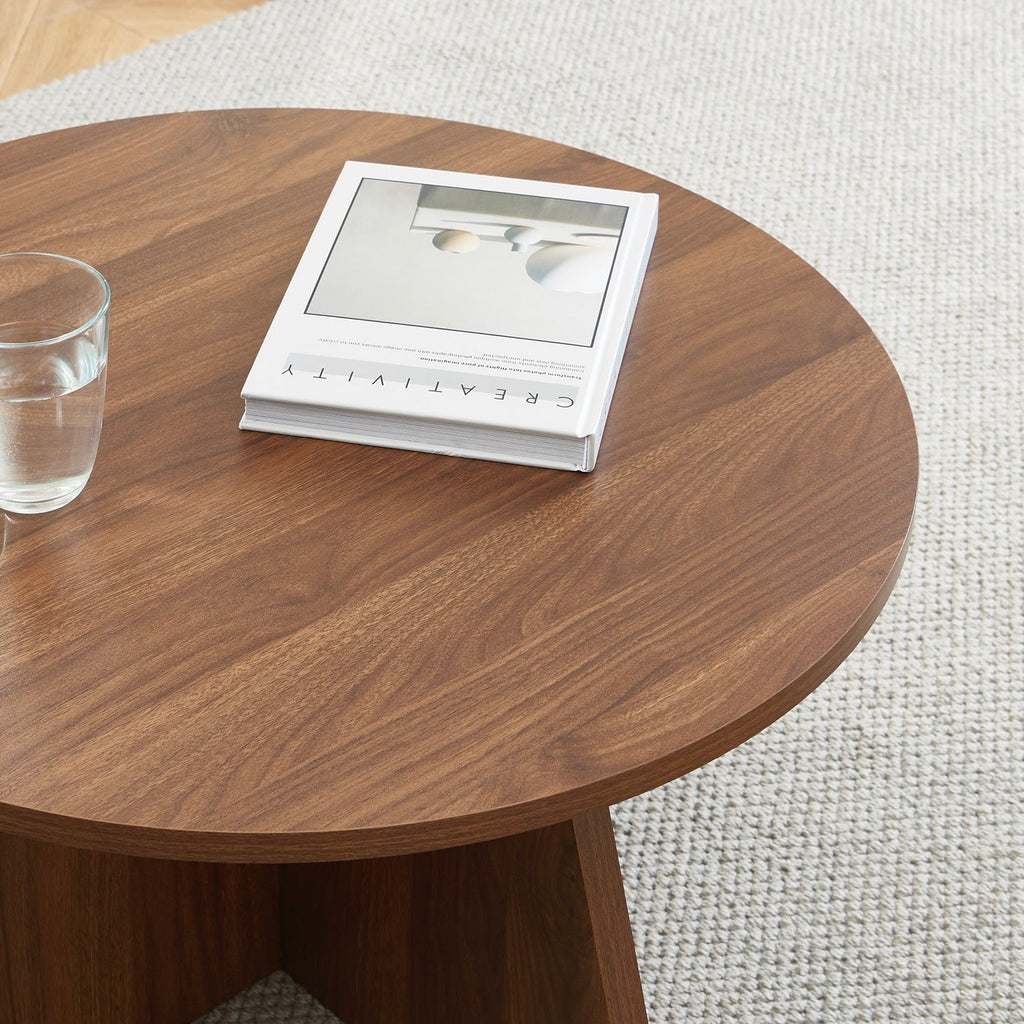Ruba - Table Basse Ronde - Effet Noyer