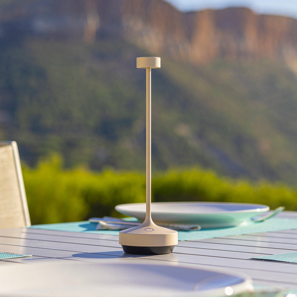 Ruby - Lampe De Table Sans Fil - Acier - Beige