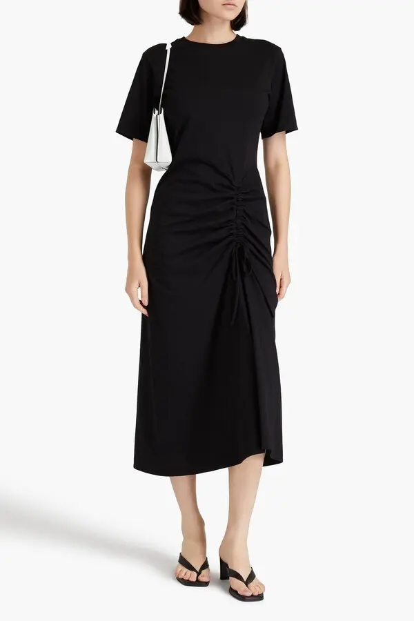 Robe Ruched Front Tie - Black