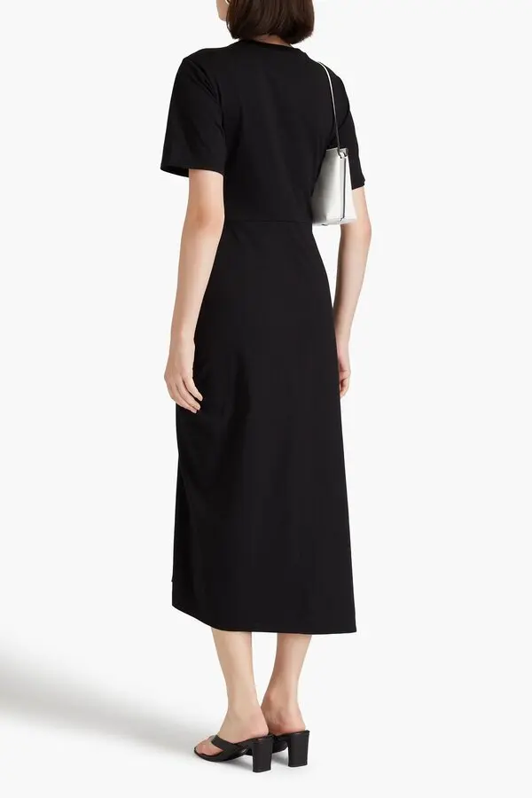Robe Ruched Front Tie - Black