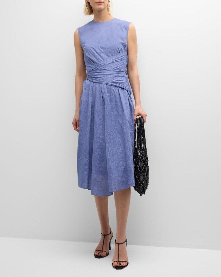 Robe Ruched Sleeveless Midi - Coastal Blue