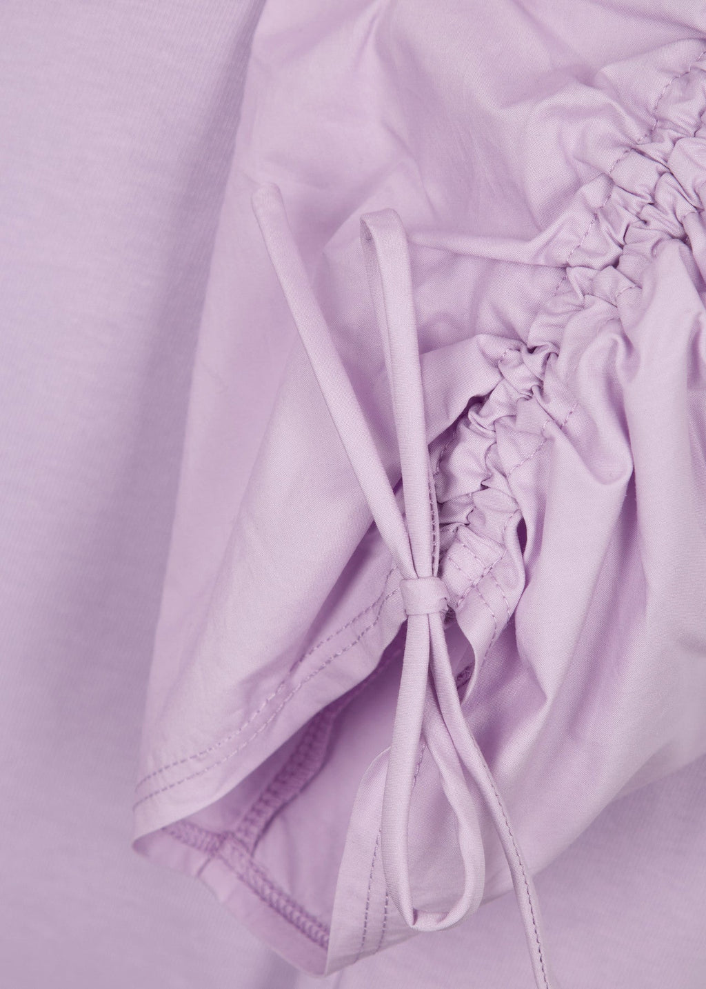 T-Shirt Ruched Tie Sleeve - Lilac