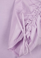 T-Shirt Ruched Tie Sleeve - Lilac