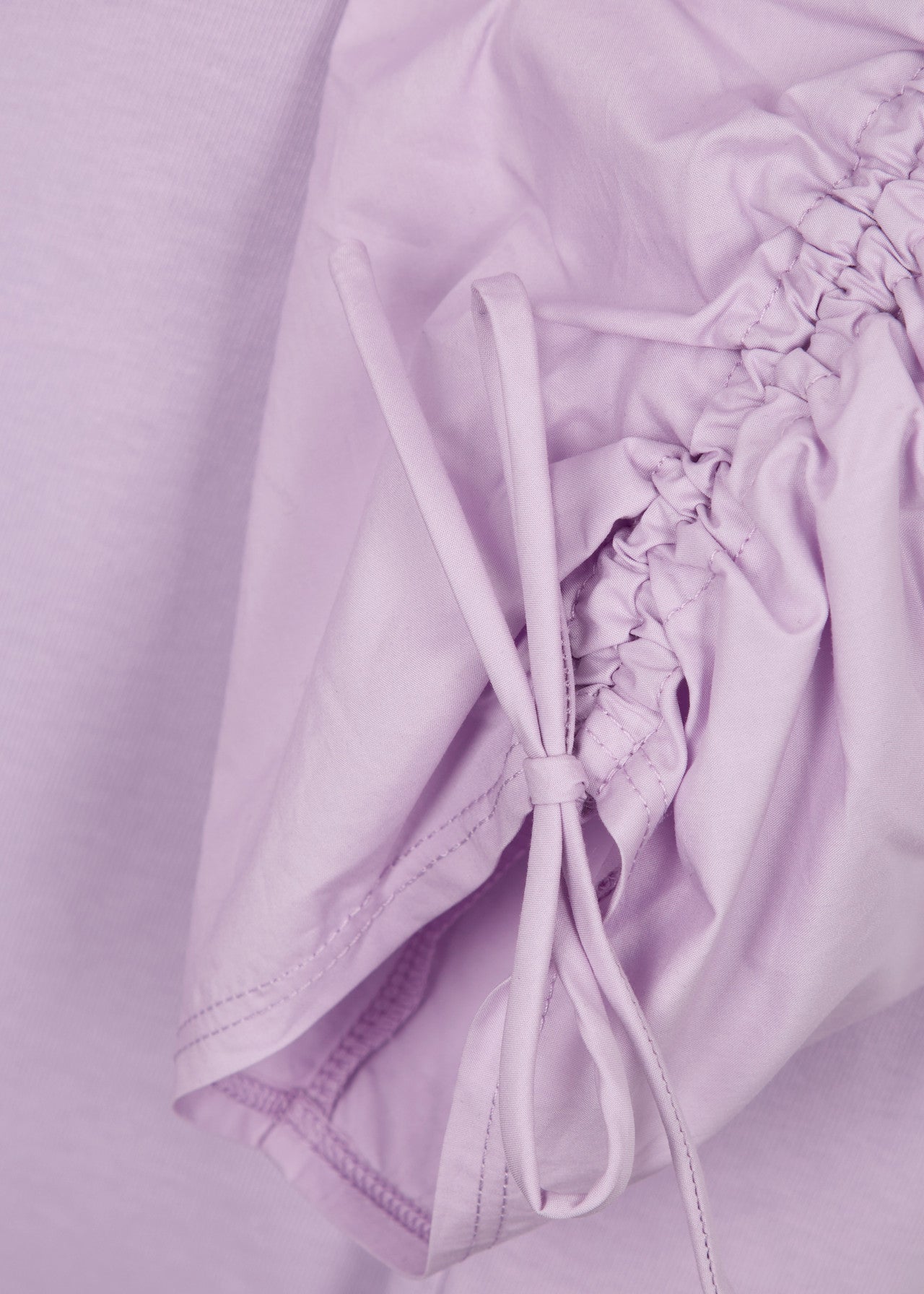 T-Shirt Ruched Tie Sleeve - Lilac