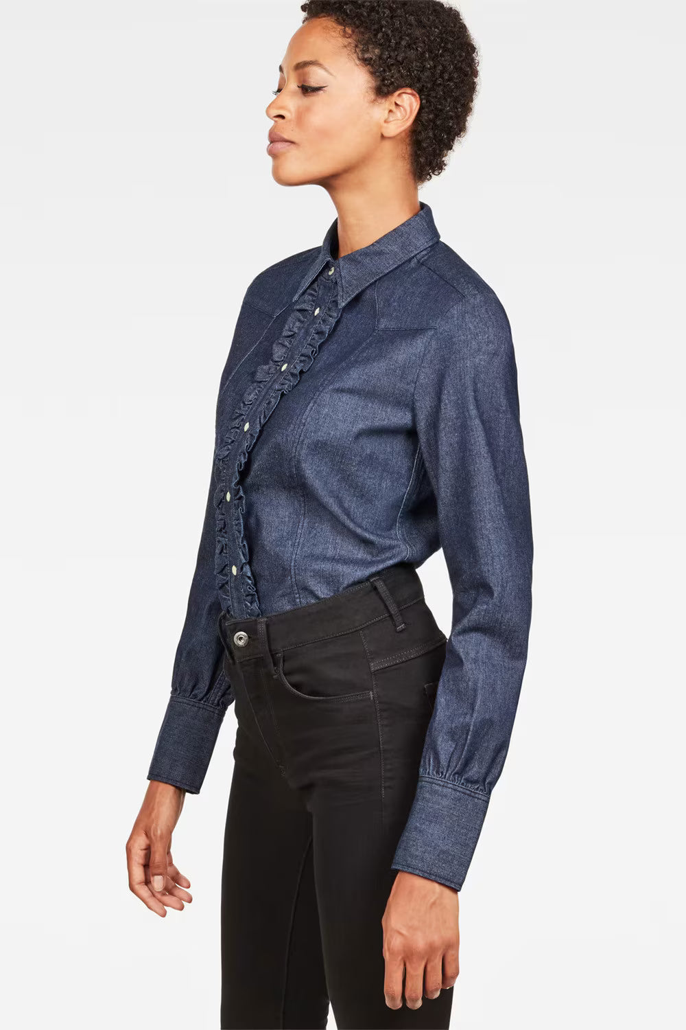 Chemise Ruffle Denim - Rinse