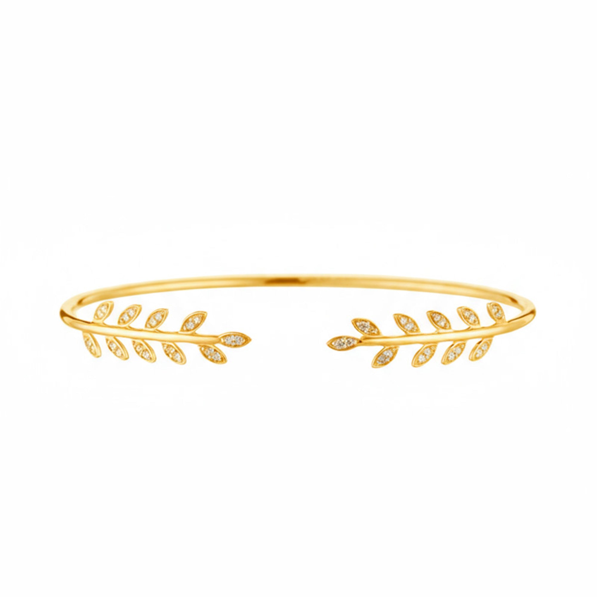 Bracelet "Comme Une Feuille" Diamants 0,21/40 - Or Jaune 375/1000