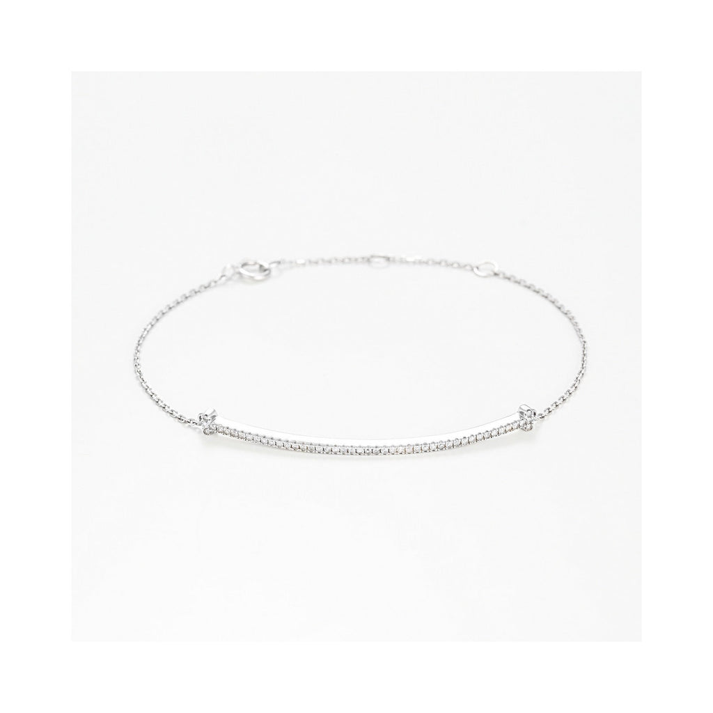 Bracelet "Ligne De Diamants" D0,21/47 - Or Blanc 375/1000