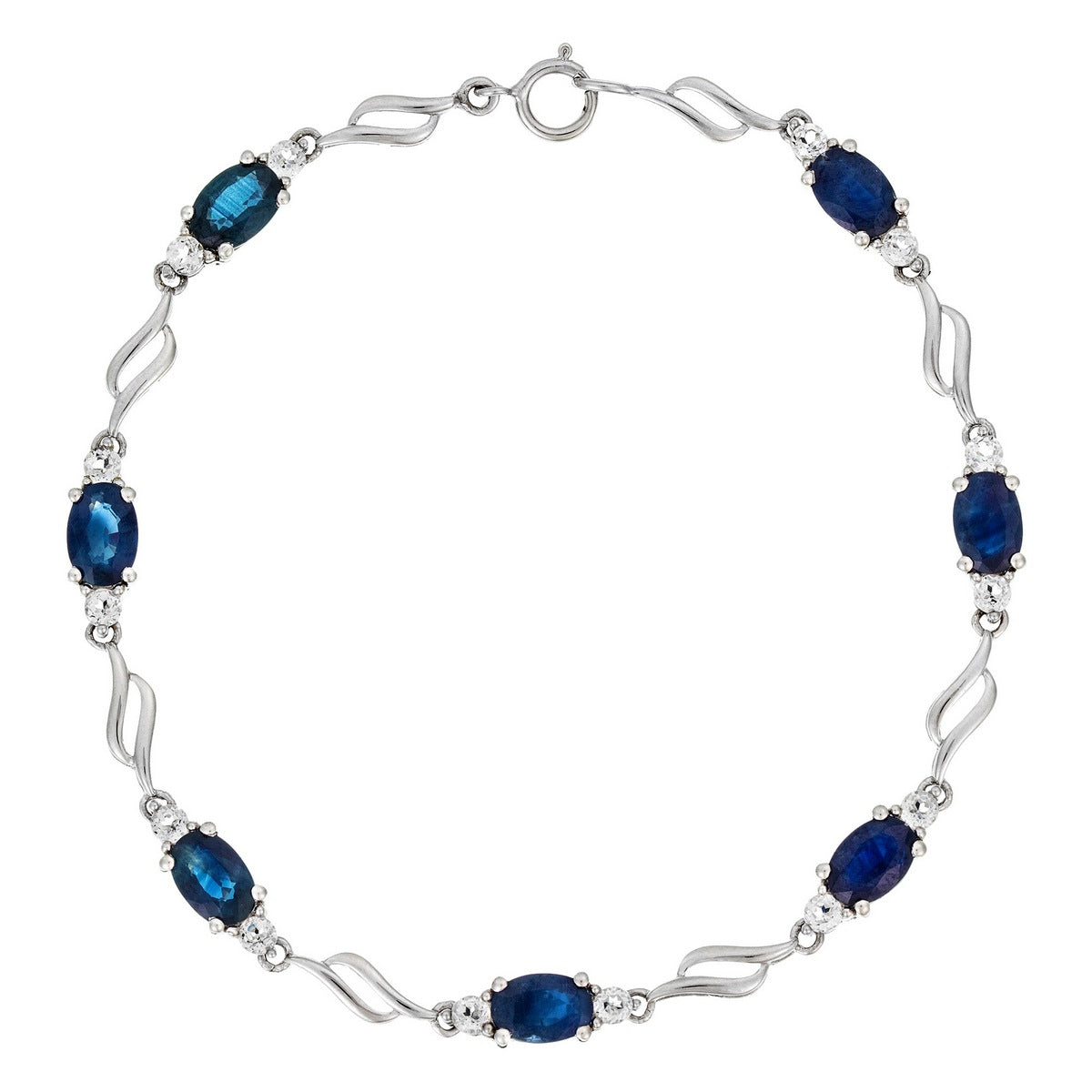 Bracelet "Beni" White Topaze 5,68/14 Saphir 5,68/7 - Or Blanc 375/1000