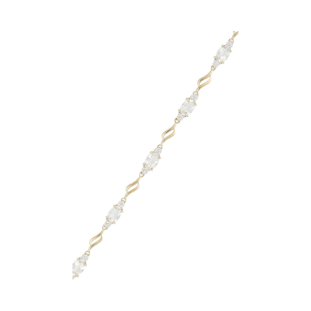 Bracelet "Luozi" White Topaze 4,98/21 - Or Jaune 375/1000