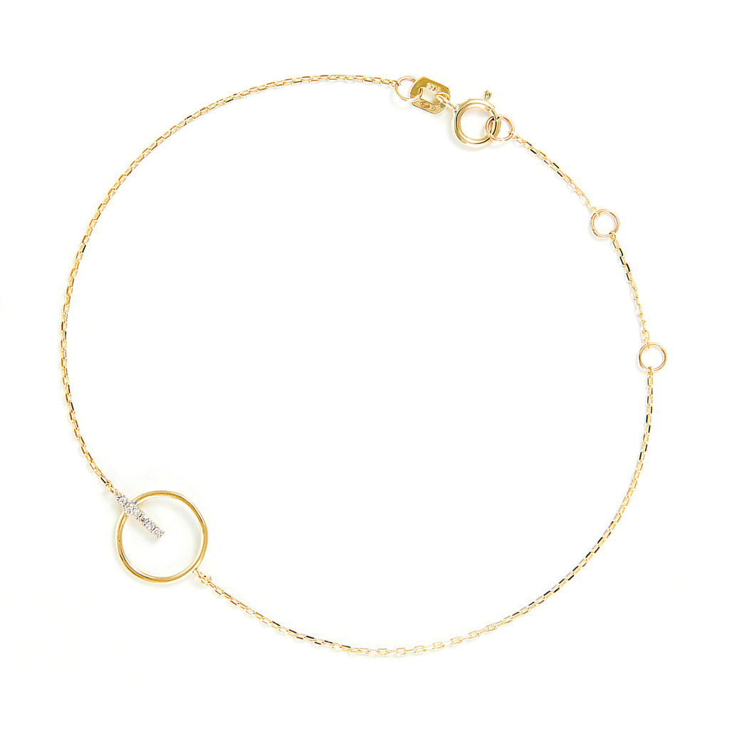 Bracelet "Barette encerclée" Diamant 0,02ct/6