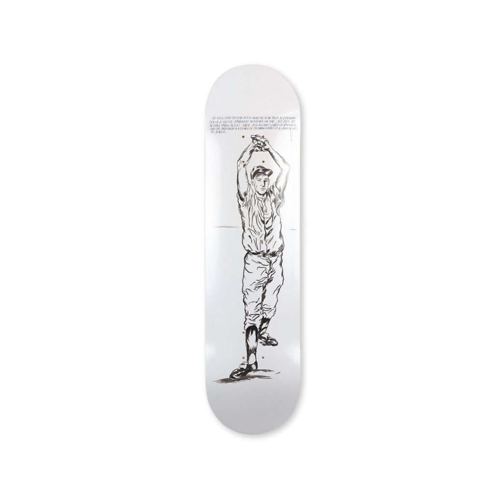 Raymond Pettibon's No Title (the raised hands) 2013 skateboard art by the skateroom