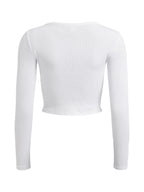 T-Shirt Court Côtelé Clé - White