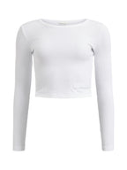 T-Shirt Court Côtelé Clé - White