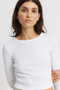 T-Shirt Court Côtelé Clé - White