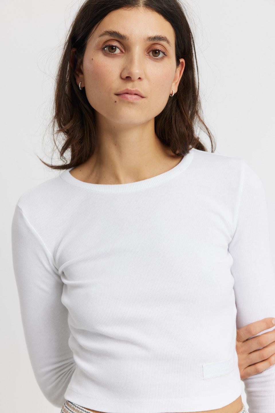 T-Shirt Court Côtelé Clé - White
