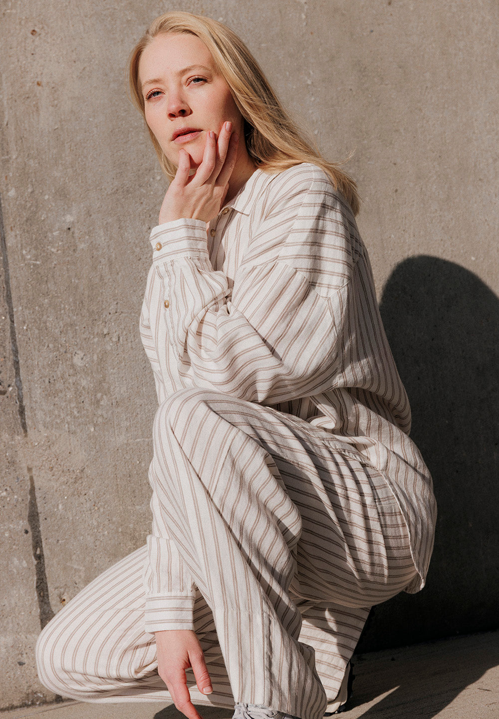 Chemise Rayée Pj - Warm Grey Stripe