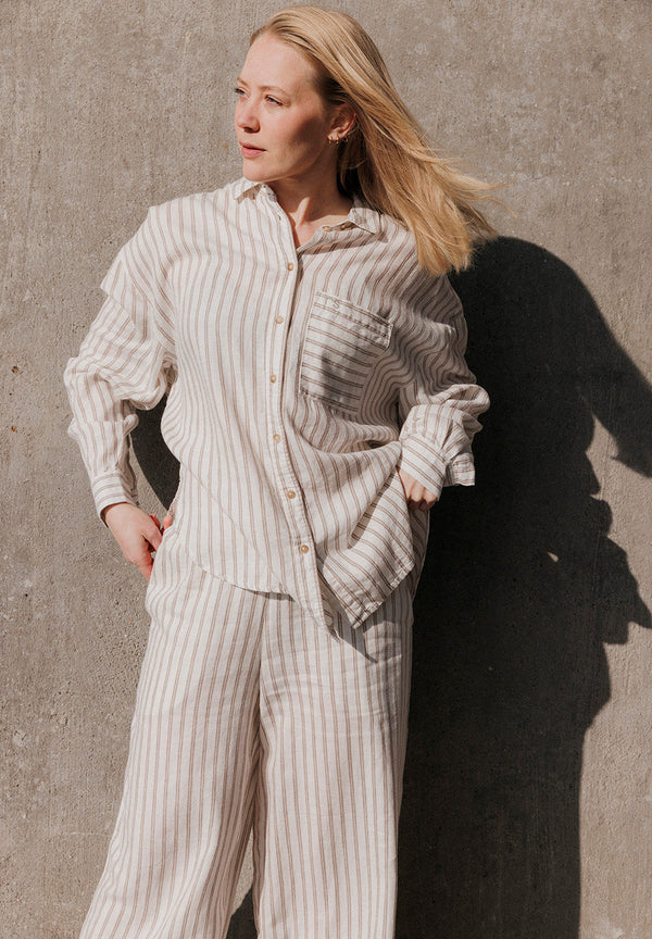 Chemise Rayée Pj - Warm Grey Stripe