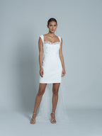 Robe Courte Avec Traine Oshun - Blanc