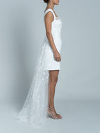 Robe Courte Avec Traine Oshun - Blanc